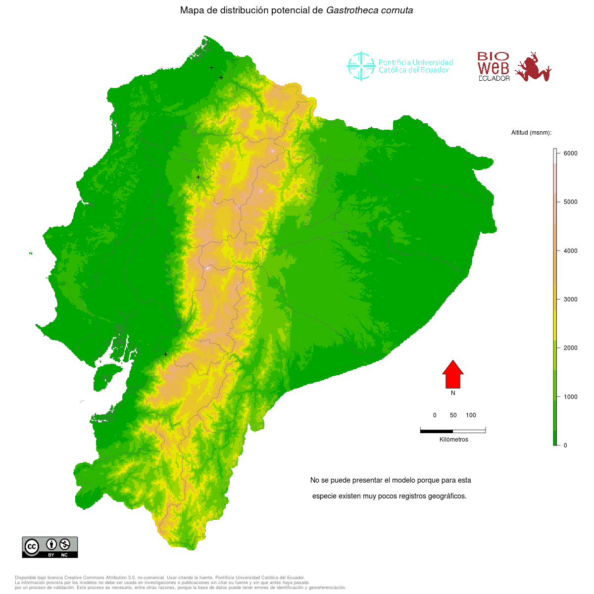 Gastrotheca cornuta map